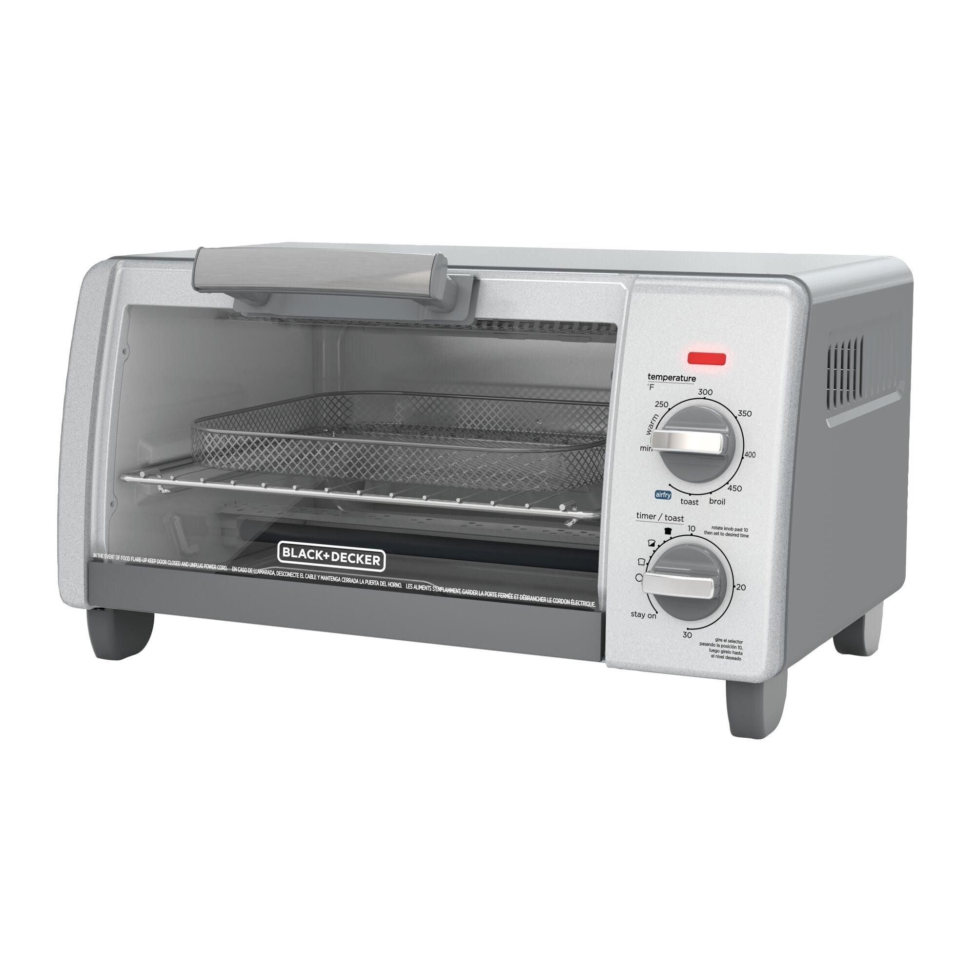 Crisp 'N Bake Air Fry Toaster Oven; 4Slice; Gray BLACK+DECKER