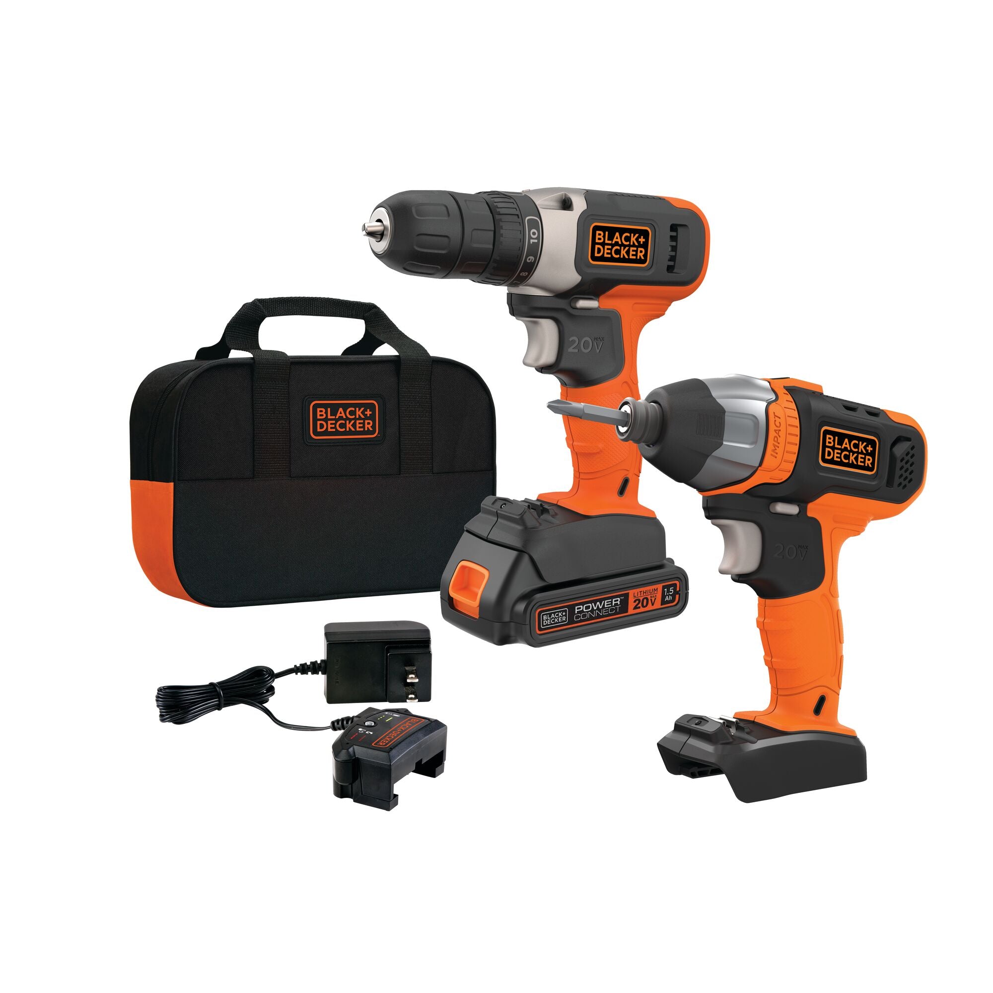 20V MAX Drill Impact 2 Kit BLACK DECKER