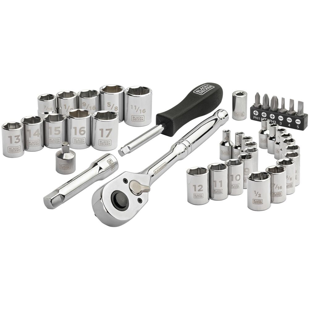 Black + Decker Black & Chrome 40-Piece Mechanic Set