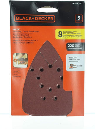 BLACK AND DECKER® Sandpaper 220 Grit, 5-Piece