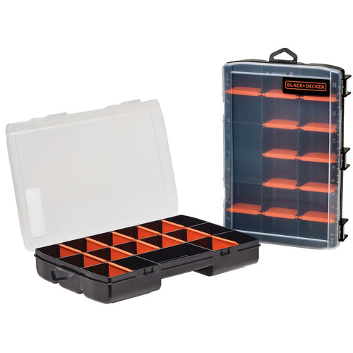 Profile of beyond by black plus decker small parts organizer box with dividers screw organizer and craft storage 17 compartments 2 pack.