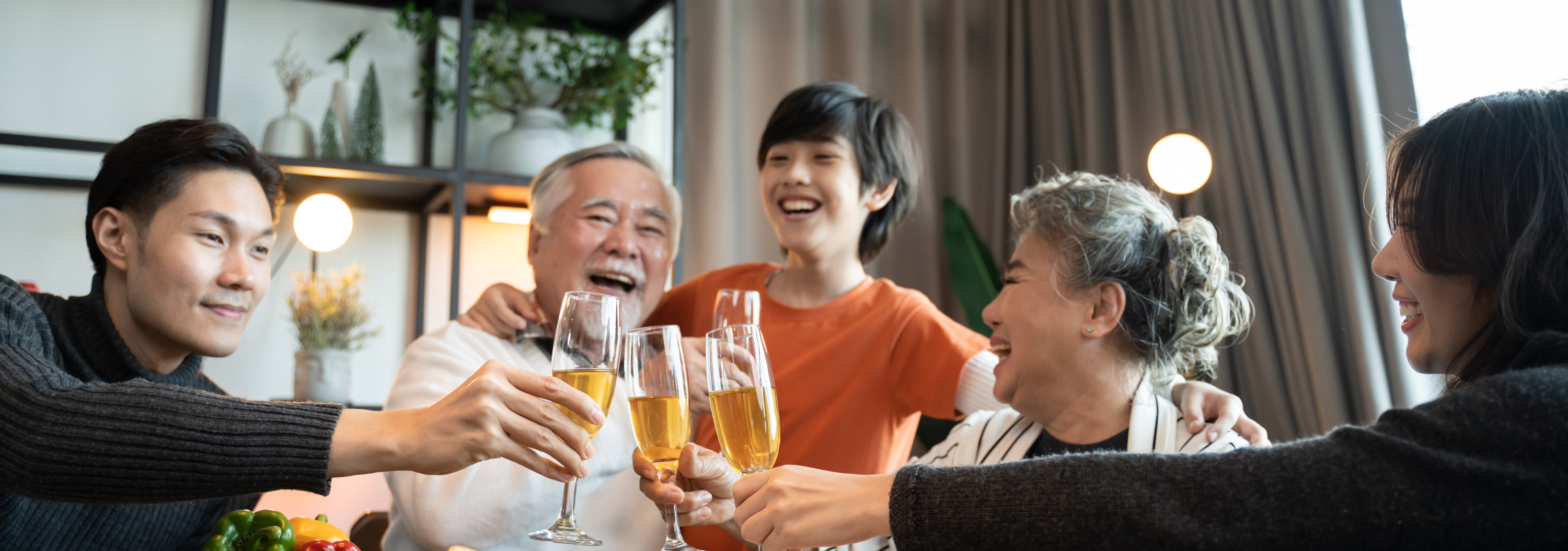 family celebrating a holiday gathering