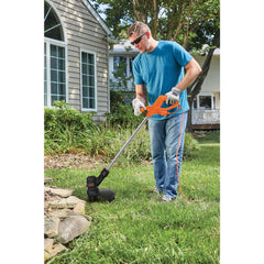 Profile of 4 amp 13 inch electric string trimmer.