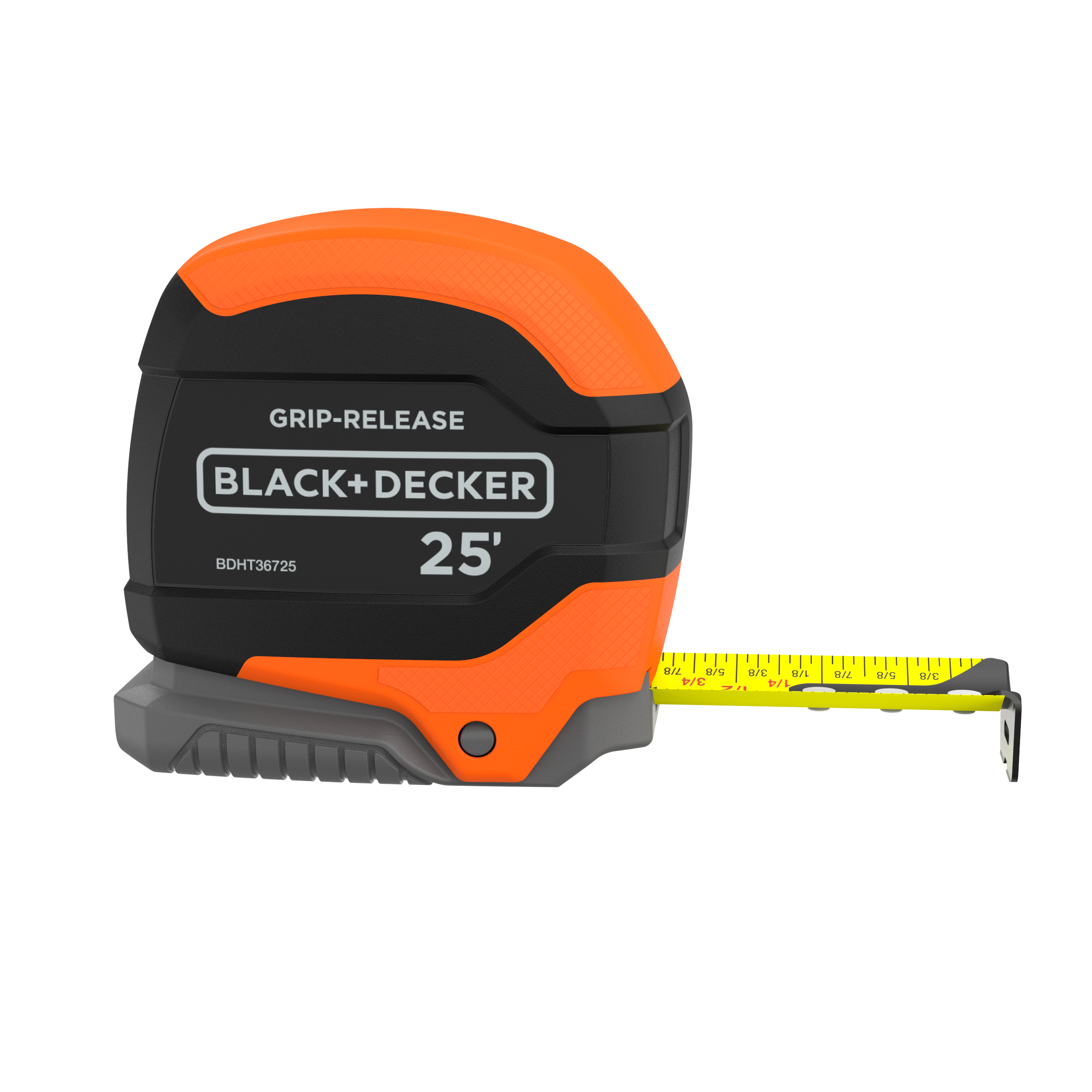 Tape Measure Grip Release Autolock Self Lock 25 Foot BLACK