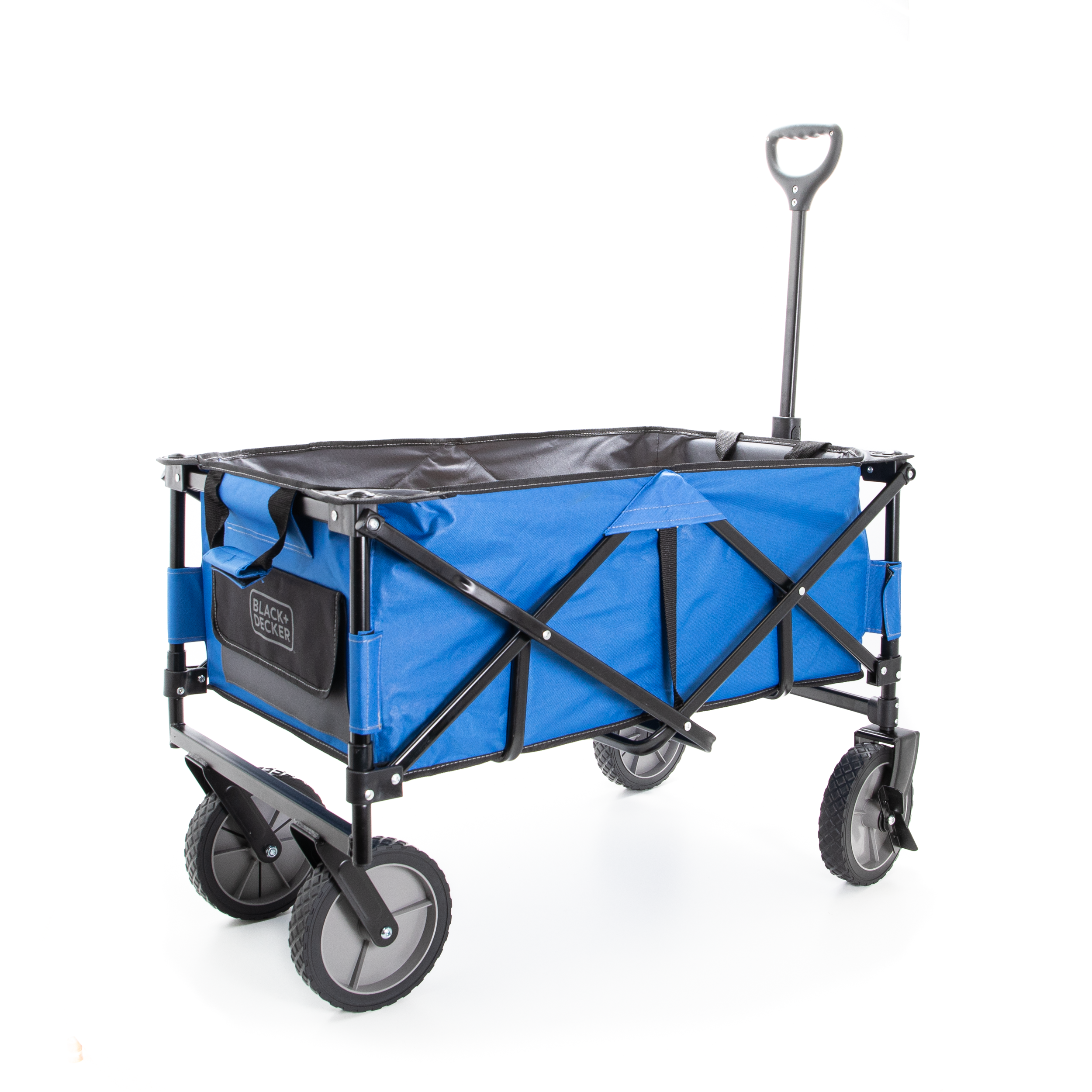 Collapsible Storage Cart, Folding Utility Wagon, Holds up to 176 lbs., Blue  | BLACK+DECKER