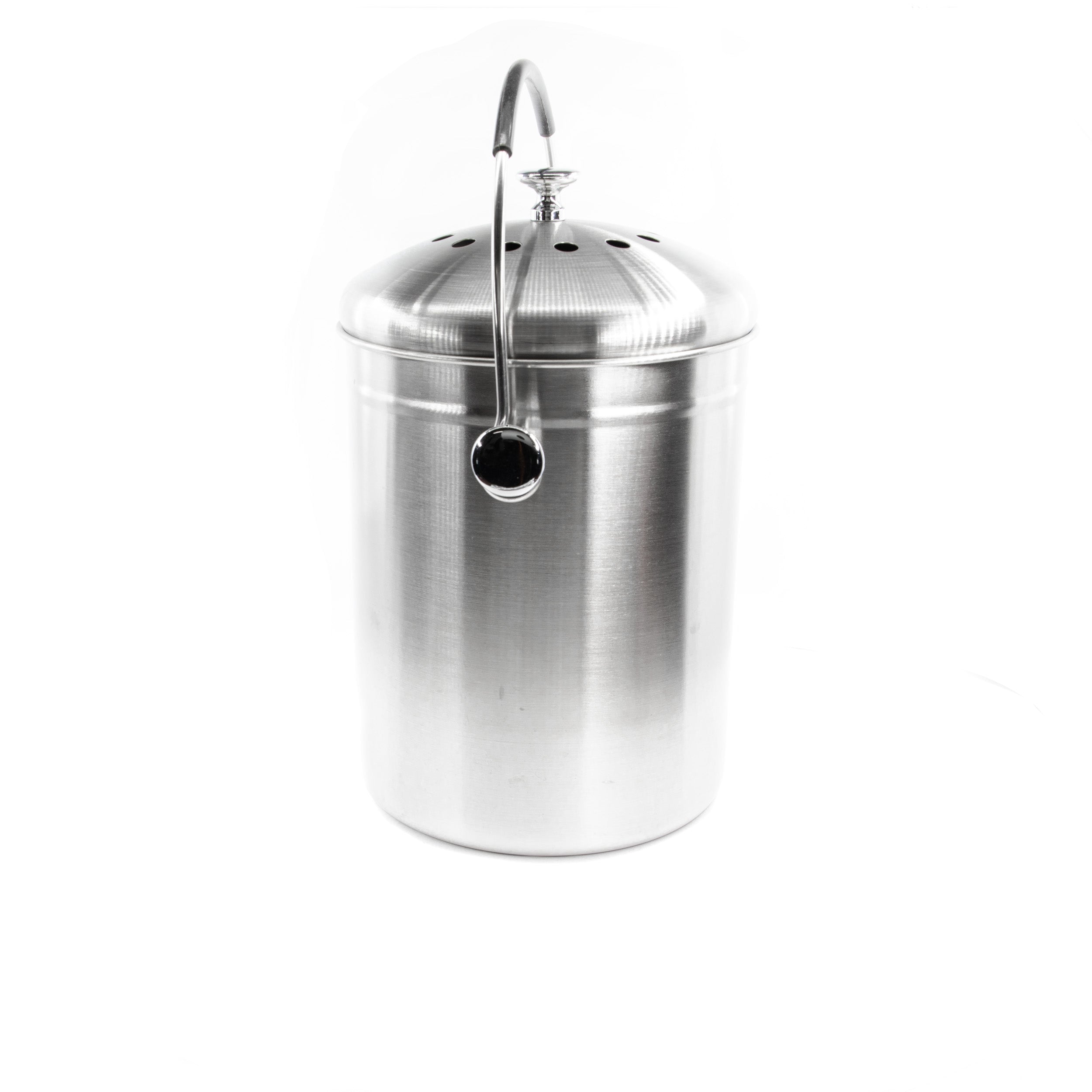 Eddingtons Stainless Steel Kitchen Compost Pail Bin w/ Lid & Removable  Bucket