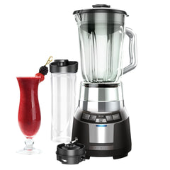 Profile of FusionBlade Digital Blender with Personal Smoothie Jar.