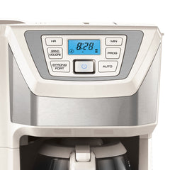 Profile of 12 cup mill plus brew coffee maker.