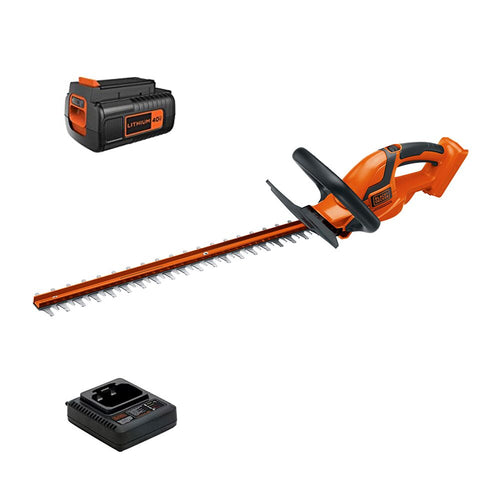 BLACK and Decker Lithium 24 inch Hedge Trimmer with battery and charger.