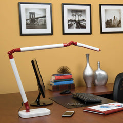 Ultra Reach Light Emitting Diode Desk Lamp White Red.